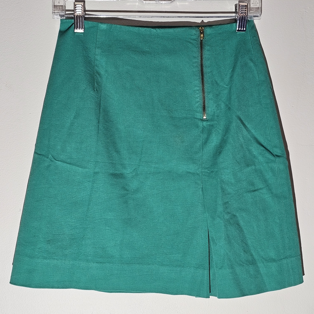 Lilly Pulitzer Green A-line Mini Skirt with Slit